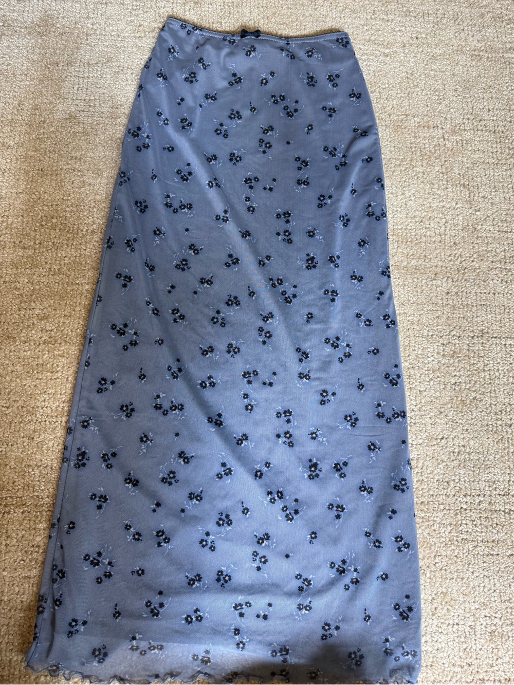 Urban Outfitters Dusty Blue Floral Maxi Skirt